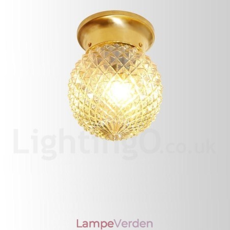 Pure Brass Rustic Lodge Nordic Style Flush Mount Loftslampe med glasskærm Pure Brass Rustic Lodge Nordic Style Flush Mount Loftslampe med glasskærm