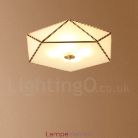 Pure Brass Rustic Lodge Nordic Style Flush Mount Loftslampe med glasskærm Pure Brass Rustic Lodge Nordic Style Flush Mount Loftslampe med glasskærm