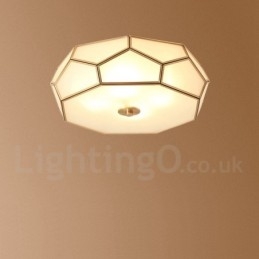 Pure Brass Rustic Lodge Nordic Style Flush Mount Loftslampe med glasskærm
