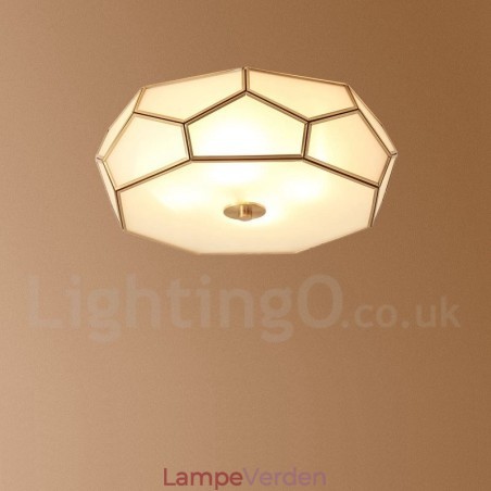 Pure Brass Rustic Lodge Nordic Style Flush Mount Loftslampe med glasskærm Pure Brass Rustic Lodge Nordic Style Flush Mount Loftslampe med glasskærm