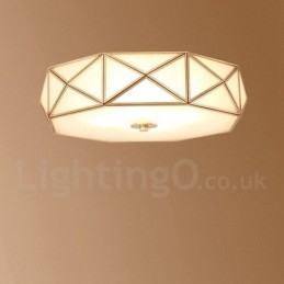 Pure Brass Rustic Lodge Nordic Style Flush Mount Loftslampe med glasskærm
