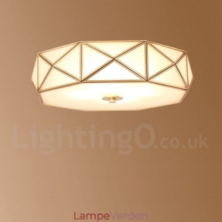 Pure Brass Rustic Lodge Nordic Style Flush Mount Loftslampe med glasskærm Pure Brass Rustic Lodge Nordic Style Flush Mount Loftslampe med glasskærm