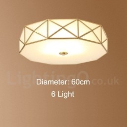 Pure Brass Rustic Lodge Nordic Style Flush Mount Loftslampe med glasskærm