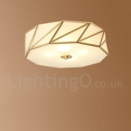 Pure Brass Rustic Lodge Nordic Style Flush Mount Loftslampe med glasskærm