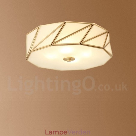 Pure Brass Rustic Lodge Nordic Style Flush Mount Loftslampe med glasskærm Pure Brass Rustic Lodge Nordic Style Flush Mount Loftslampe med glasskærm