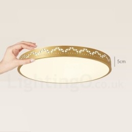 Rund ren messing moderne moderne nordisk stil flush-mount loftslampe med akrylskærm