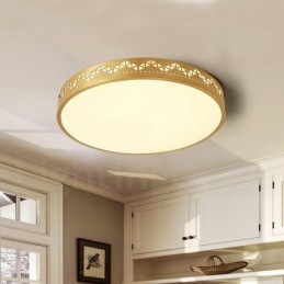 Rund ren messing moderne moderne nordisk stil flush-mount loftslampe med akrylskærm