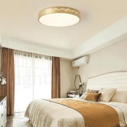 Rund ren messing moderne moderne nordisk stil flush-mount loftslampe med akrylskærm