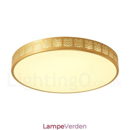 Rund ren messing moderne moderne nordisk stil flush-mount loftslampe med akrylskærm Rund ren messing moderne moderne nordisk stil flush-mount loftslampe med akrylskærm