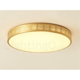 Rund ren messing moderne moderne nordisk stil flush-mount loftslampe med akrylskærm