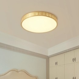 Rund ren messing moderne moderne nordisk stil flush-mount loftslampe med akrylskærm