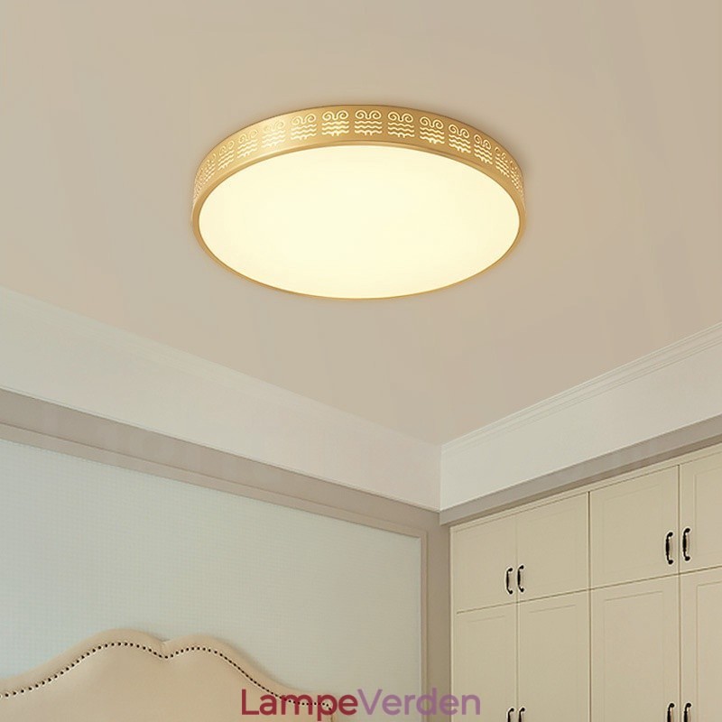 Rund ren messing moderne moderne nordisk stil flush-mount loftslampe med akrylskærm