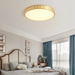 Rund ren messing moderne moderne nordisk stil flush-mount loftslampe med akrylskærm
