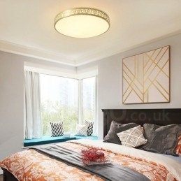 Rund ren messing moderne moderne nordisk stil flush-mount loftslampe med akrylskærm