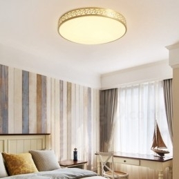 Rund ren messing moderne moderne nordisk stil flush-mount loftslampe med akrylskærm