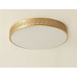 Rund ren messing moderne moderne nordisk stil flush-mount loftslampe med akrylskærm