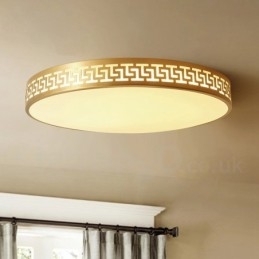 Rund ren messing moderne moderne nordisk stil flush-mount loftslampe med akrylskærm