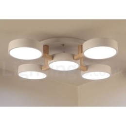 Trælysekrone moderne moderne nordisk stil flush-mount loftslampe med akrylskærm