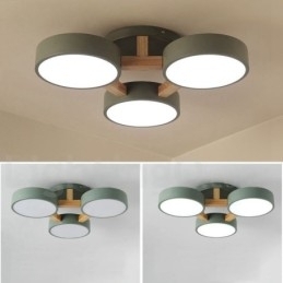 Trælysekrone moderne moderne nordisk stil flush-mount loftslampe med akrylskærm