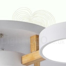 Trælysekrone moderne moderne nordisk stil flush-mount loftslampe med akrylskærm