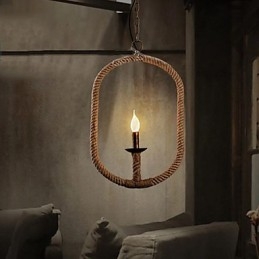 Retro 1 Lampe Hamp Rope Lysekrone Retro Country Style