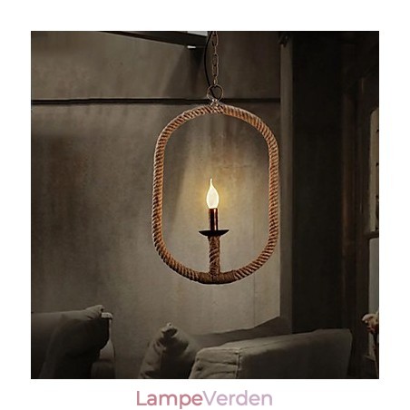 Retro 1 Lampe Hamp Rope Lysekrone Retro Country Style Retro 1 Lampe Hamp Rope Lysekrone Retro Country Style