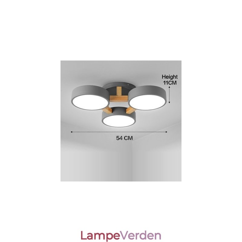 Trælysekrone moderne moderne nordisk stil flush-mount loftslampe med akrylskærm