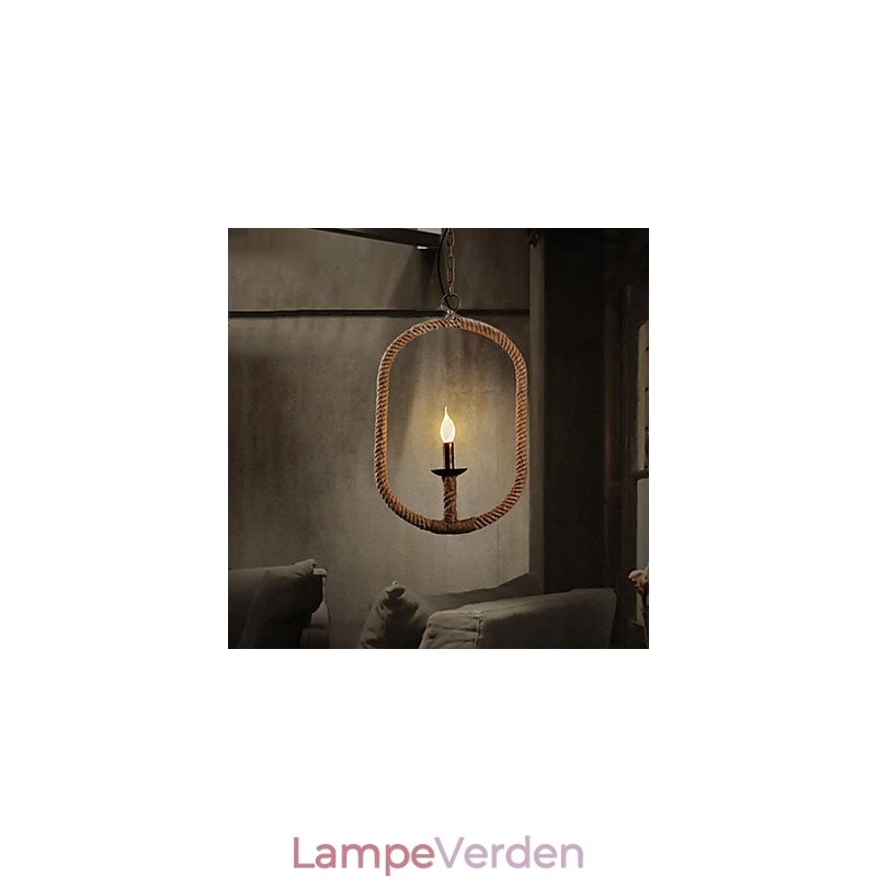 Retro 1 Lampe Hamp Rope Lysekrone Retro Country Style