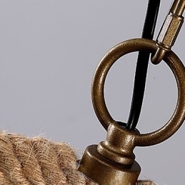 Retro 1 Lampe Hamp Rope Lysekrone Retro Country Style