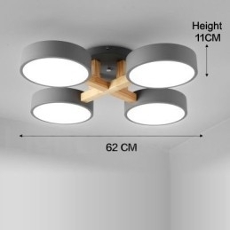 Trælysekrone moderne moderne nordisk stil flush-mount loftslampe med akrylskærm