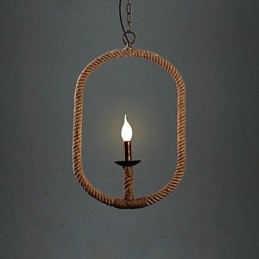 Retro 1 Lampe Hamp Rope Lysekrone Retro Country Style
