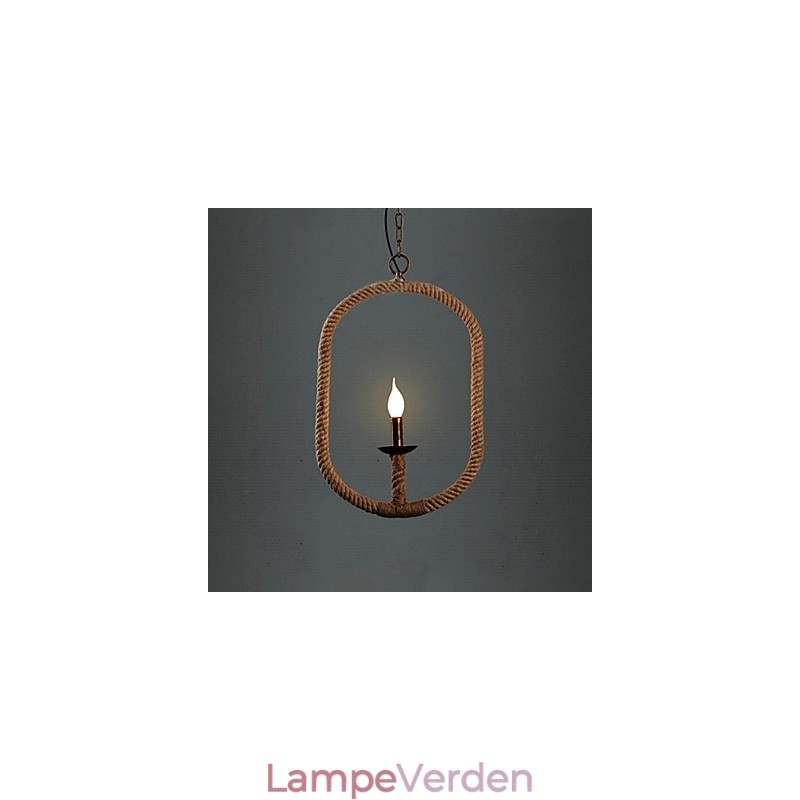 Retro 1 Lampe Hamp Rope Lysekrone Retro Country Style