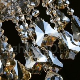 12 lys Retro Cognac farve K9 Crystal Moderne lysekrone