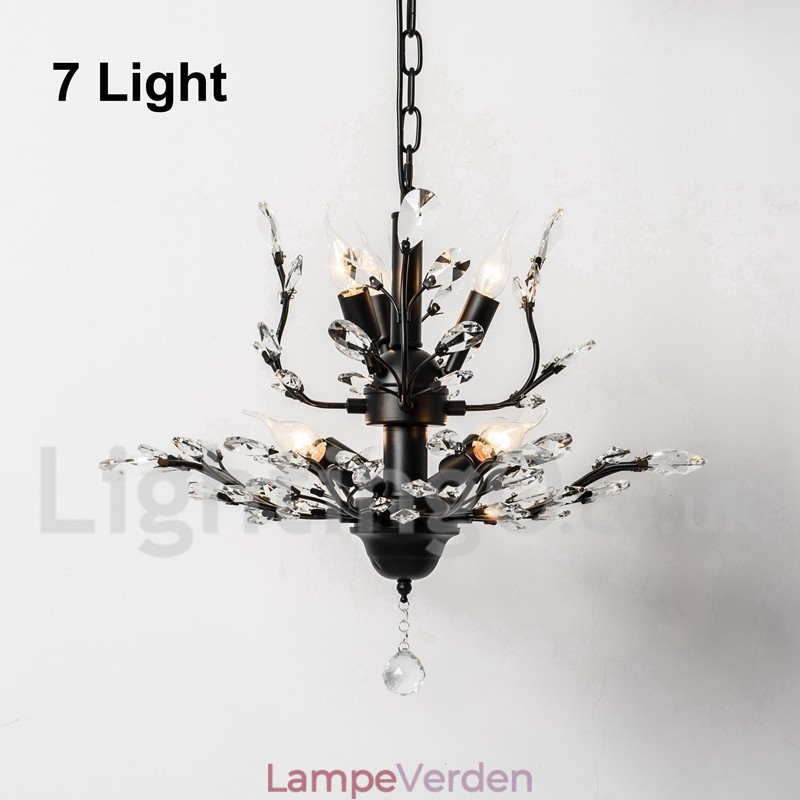 Krystal jern maleri lysekrone med krystal moderne belysning lampe