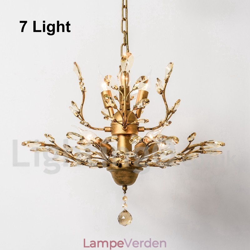 Krystal jern maleri lysekrone med krystal moderne belysning lampe