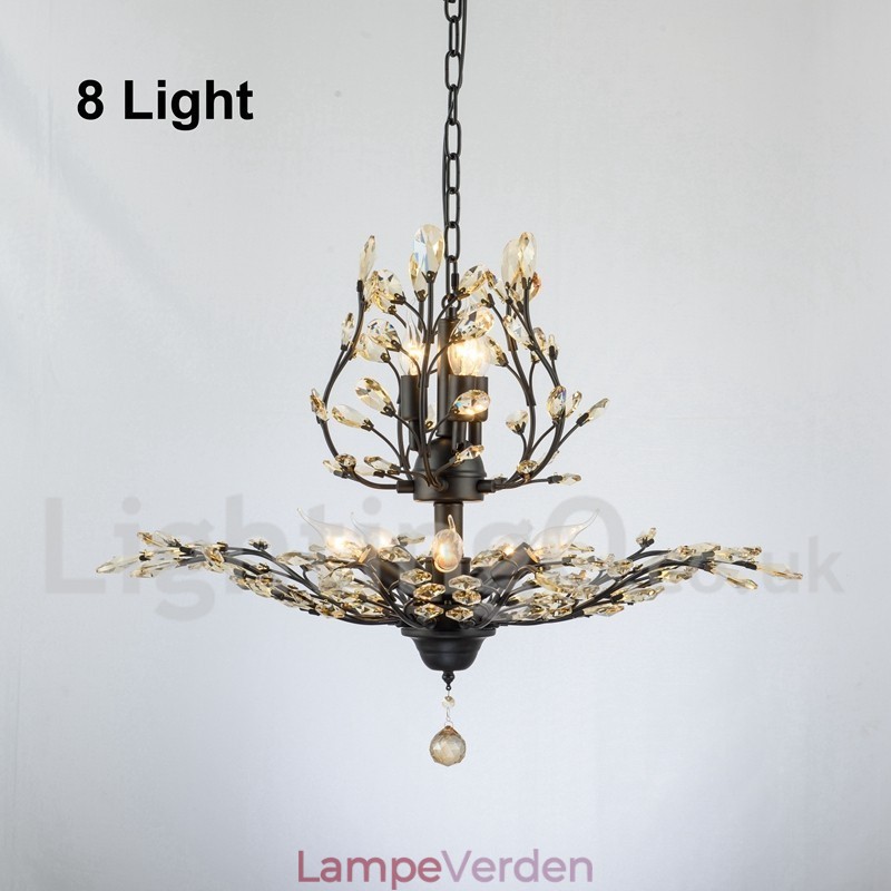 Krystal jern maleri lysekrone med krystal moderne belysning lampe
