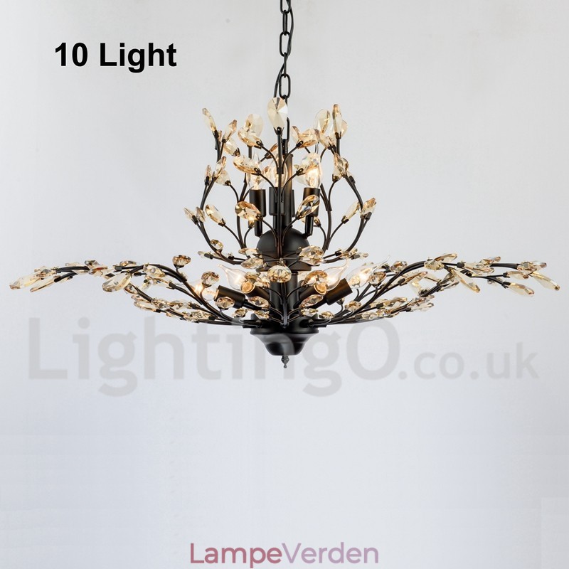 Krystal jern maleri lysekrone med krystal moderne belysning lampe