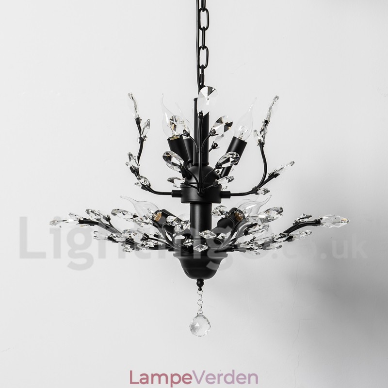 Krystal jern maleri lysekrone med krystal moderne belysning lampe