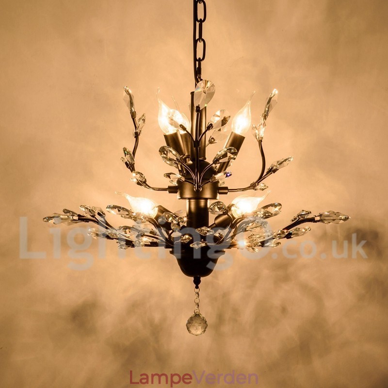 Krystal jern maleri lysekrone med krystal moderne belysning lampe