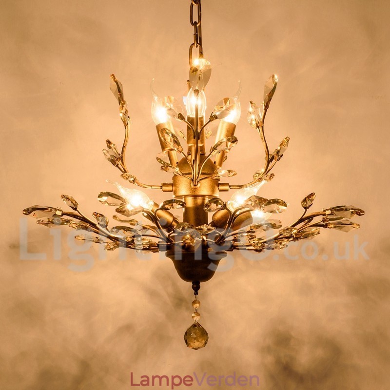 Krystal jern maleri lysekrone med krystal moderne belysning lampe