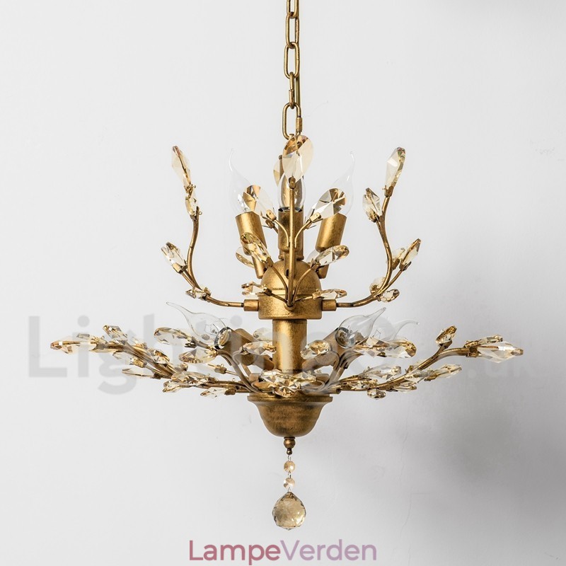 Krystal jern maleri lysekrone med krystal moderne belysning lampe