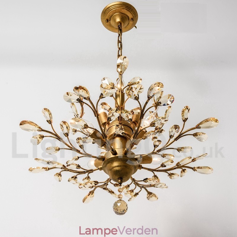 Krystal jern maleri lysekrone med krystal moderne belysning lampe