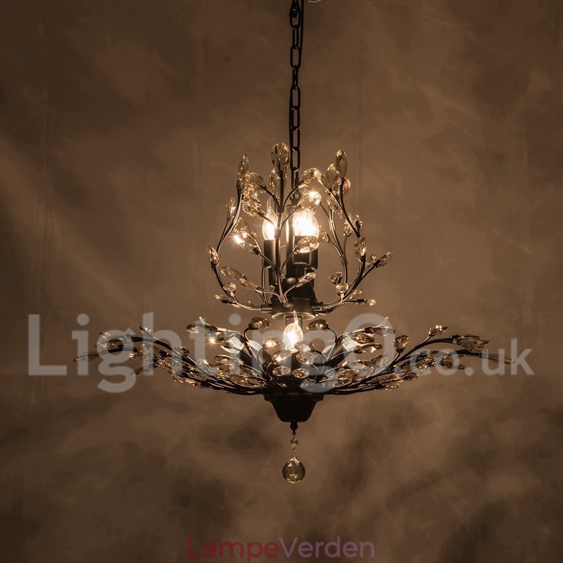 Krystal jern maleri lysekrone med krystal moderne belysning lampe