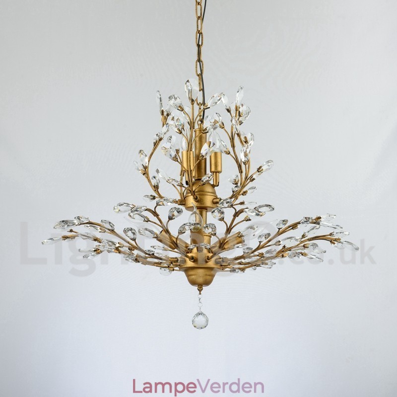 Krystal jern maleri lysekrone med krystal moderne belysning lampe