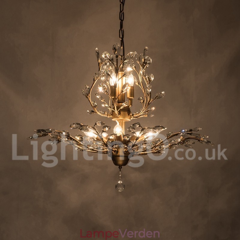 Krystal jern maleri lysekrone med krystal moderne belysning lampe