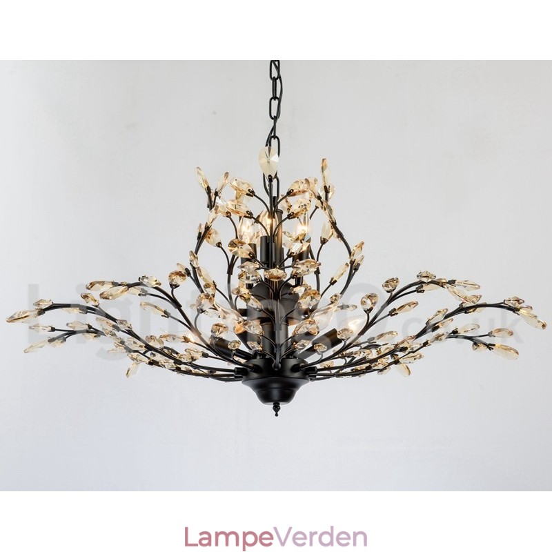 Krystal jern maleri lysekrone med krystal moderne belysning lampe