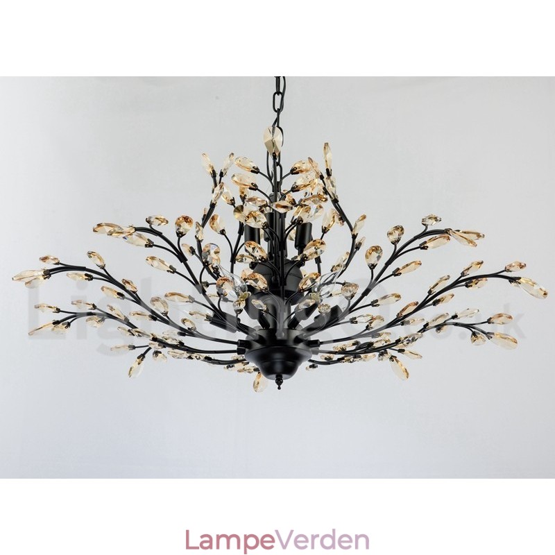 Krystal jern maleri lysekrone med krystal moderne belysning lampe