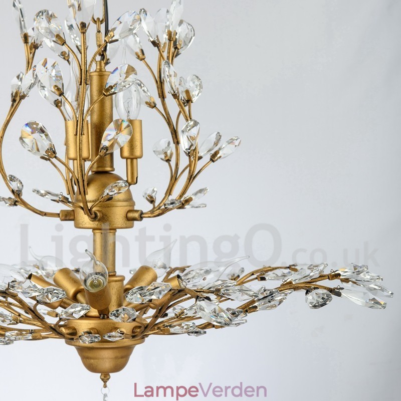 Krystal jern maleri lysekrone med krystal moderne belysning lampe
