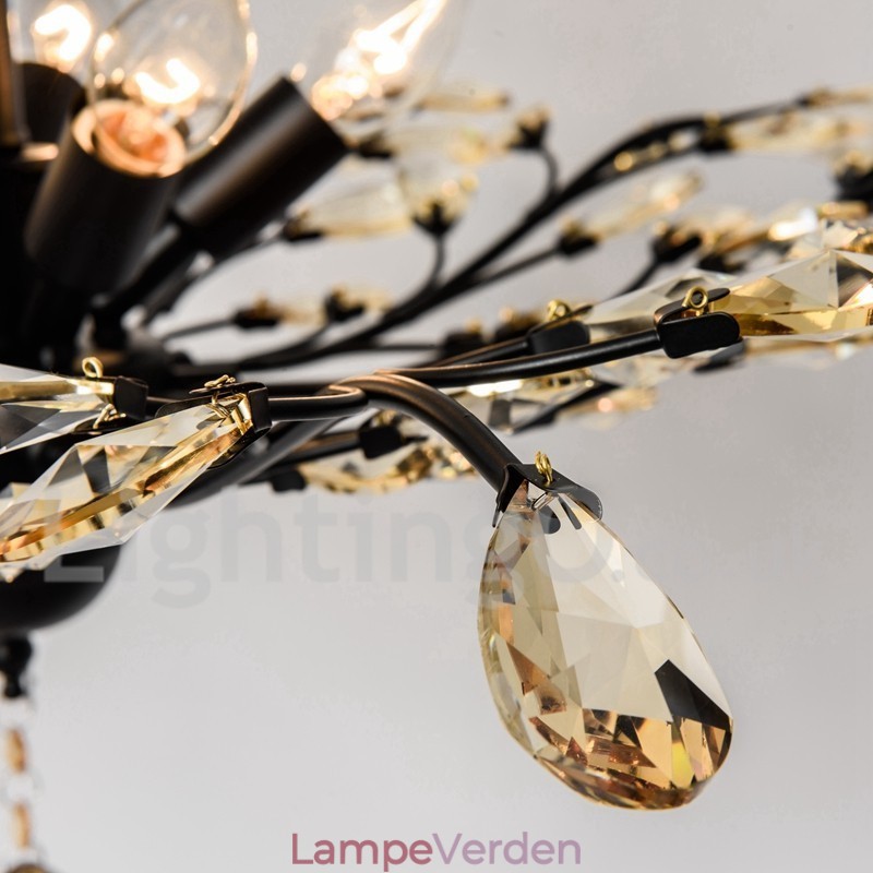 Krystal jern maleri lysekrone med krystal moderne belysning lampe