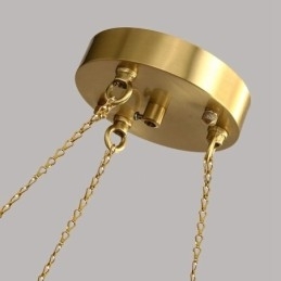 Rustik Lodge Rund Lysekrone i Pure Brass Bean Style med hvide nuancer